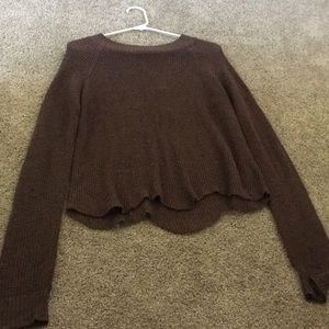 Brown Cropped Sweater